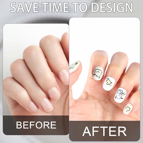 Green Short Press on Nails Kawaii Anime Acrylic False Nails Kit