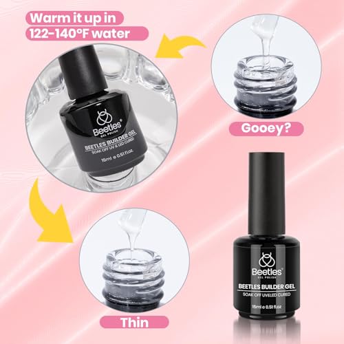 Beetles Clear Builder Gel for Nails - 8-in-1 Nail Strengthening & Apex Building Gel