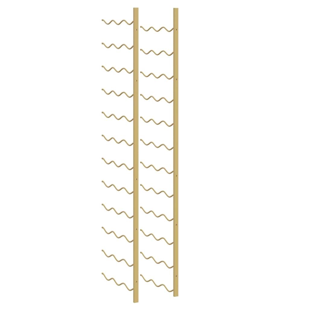 vidaXL Wall Mounted Wine Rack for 36 Bottles - Gold Iron - Easy Assembly and Durable - Trendy Wine Storage Solution for Modern Homes