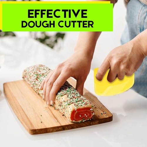 SURDOCA Dough Scraper Set - 3 Food-Grade Plastic Scrapers 5.31x3.64"
