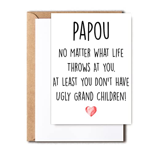 Funny Papou Greeting Card for Father's Day or Birthday