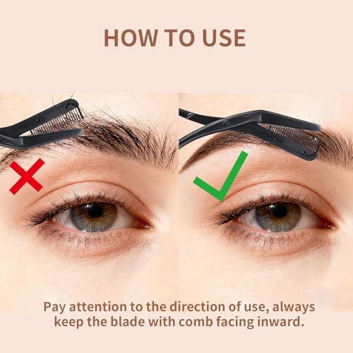 Bowcig Stainless Steel Eyebrow Scissors with Comb for Precision Grooming