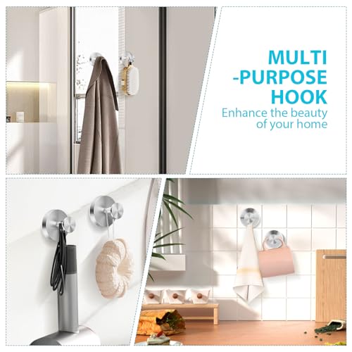 Heavy-Duty Suction Cup Hooks for Bathroom - No Drill, 2-Pack