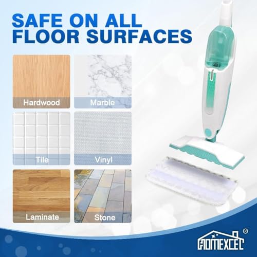 HOMEXCEL Steam Mop Replacement Pads 4 Pack - Reusable Microfiber