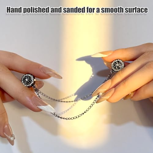Black-Swirl Magnetic Clips Chain 2-Pack for Hijab & Pant Hem