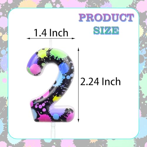 Boyuzcui Multicolor 10 Neon Birthday Candles Fluorescent Cake Topper for 10th Party
