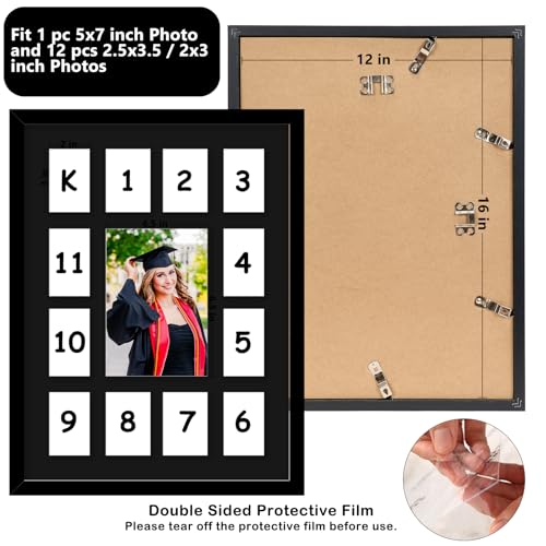 K-12 School Years Picture Frame - 13 Openings for Photos