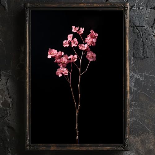 Gothic Floral Wall Art - Dark Academia Canvas Poster 16x24in