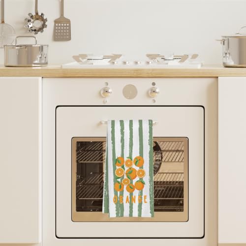 Orange Citrus Kitchen Towels - Decorative Hand Towels 16x24