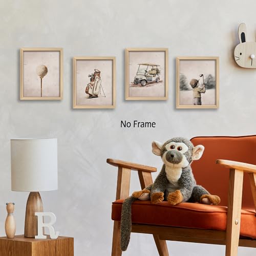 Vintage Golf Wall Art Set of 4 - 8x10 Unframed Prints
