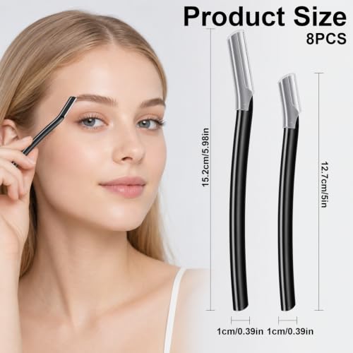 Psiriol 8-Piece Dermaplane Razor and Eyebrow Trimmer Set for Face