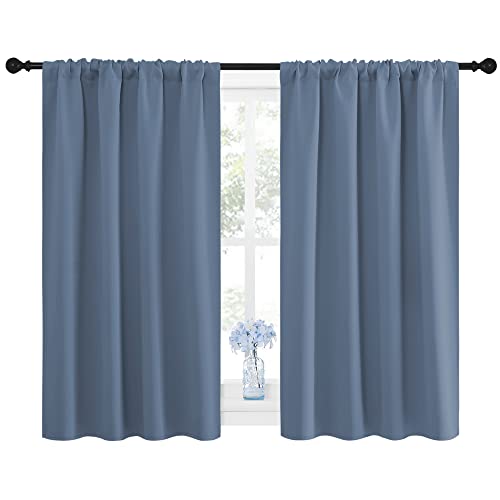 NICETOWN Thermal Insulated Blackout Curtains - Stone Blue, 42x48