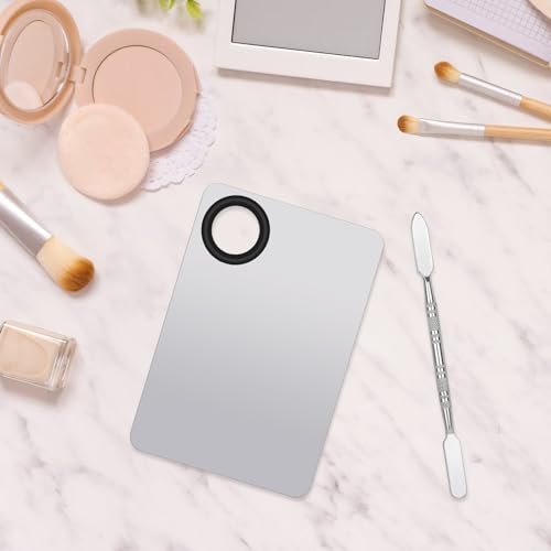 MixPeak Stainless Steel Makeup Palette with Spatula for Foundation & Nail Art