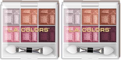 L.A. Colors 6 Color Eyeshadow Palette Delicate CES463 Pack of 2