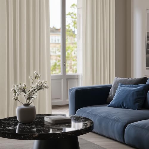 Deconovo Blackout Curtain, Light Beige Grommet Panel 42"W x 63"L