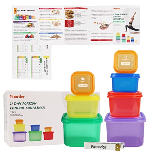 Finorder 21-Day Portion Control Container Kit - 7-Piece Meal Prep Set