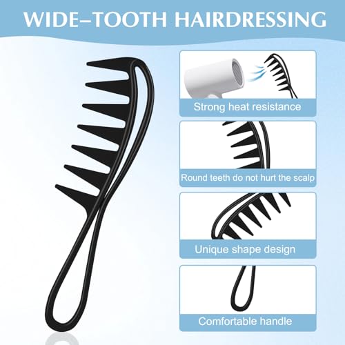 WLLHYF Wide Tooth Shark Comb - Anti-Static Hair Styling Tool for Curly Hair & Wigs
