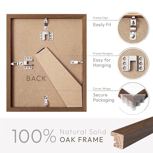 5x7 Solid Oak Picture Frame with Mat | Versatile Wall & Tabletop Display