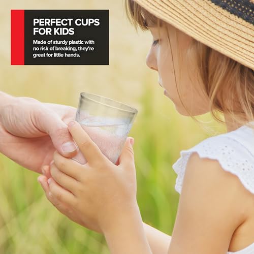 Stock Your Home 5 oz Reusable Plastic Juice Glasses - 12 Pack Pebbled Tumblers