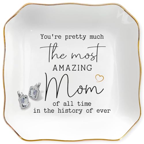 Ceramic Jewelry Tray Ring Dish for Mom - Birthday & Holiday Gift