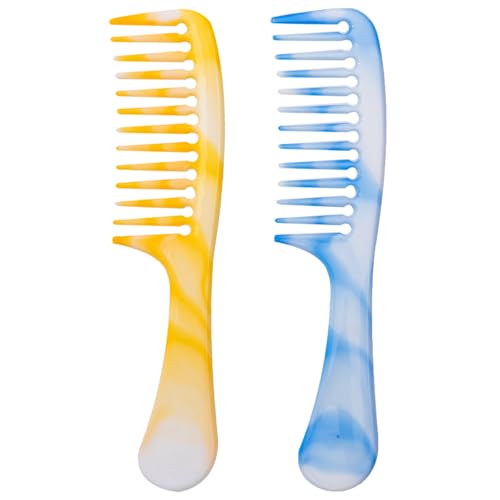 JILFR 2-Pack Wide Tooth Hair Combs, 8.5" Long Handle Detangling Comb for Curly Hair