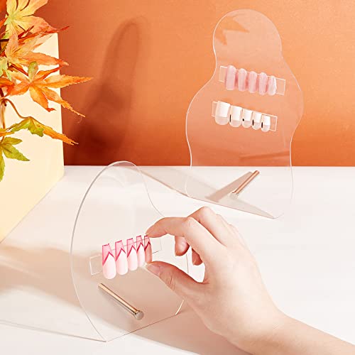 Clear Nail Art Display Board Set - 50pcs Acrylic Practice Tips