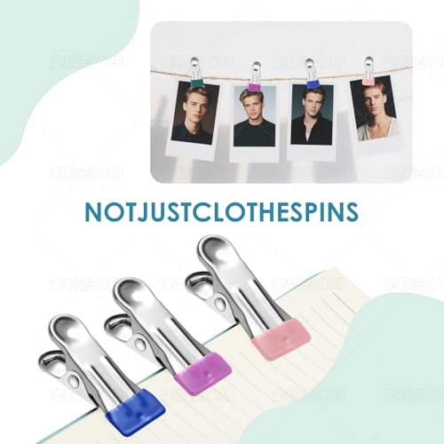 36 Pack Heavy Duty Stainless Steel Clothes Pins - Multipurpose Clips for Laundry, Photos, and Food