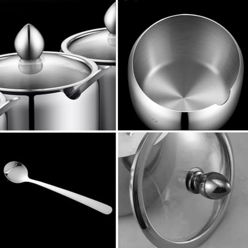Cheeren 10oz Stainless Steel Spice Jar with Spoon and Clear Lid