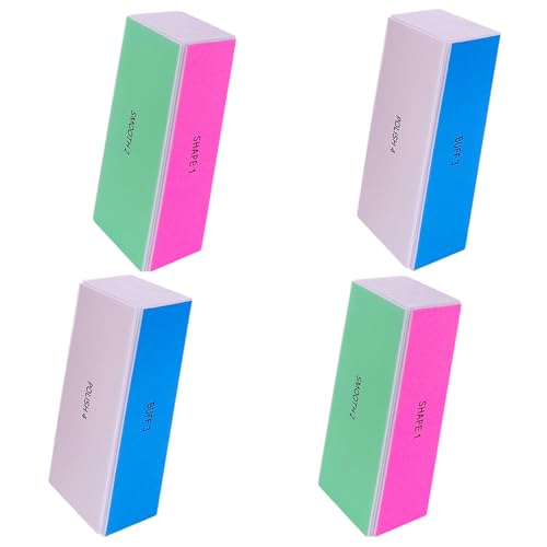HomeyEra 4 Way Nail Buffer Block Set, 4-Pack Multi-Grit Nail Shine Polishers for Natural and Acrylic Nails