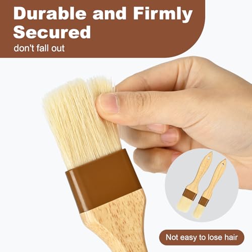 4-Piece Natural Bristle Basting Brush Set, 1-inch and 1.5-inch Sizes