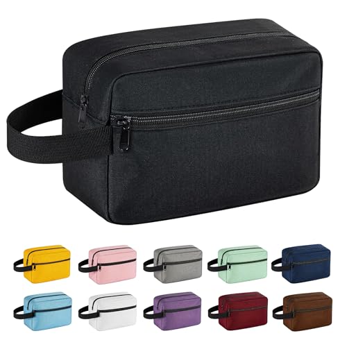 ZENBAGTH Small Travel Toiletry Bag for Women and Men Black Cosmetic Bag