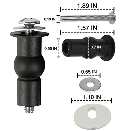 MOFIT 4-Pack Universal Toilet Seat Hinge Bolts, Top-Fix Expansion Screws
