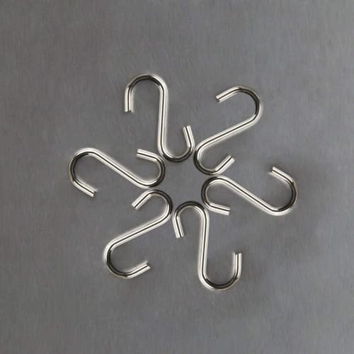 FEBSNOW 250pcs Mini S Hooks 14mm Small Metal Wire Hangars with Storage Box