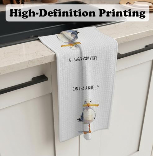 Funny Seagull Kitchen Towels, 16x24 Inch Decorative Hand Towels