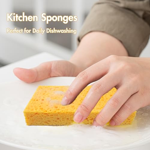 Eco-Friendly Cellulose Kitchen Sponges (Pack of 3) - 6x3.6x0.9 Inch