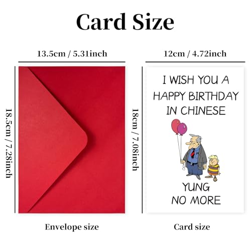 Maitsol Happy Birthday Card for Husband & Dad - Funny 40th-80th Birthday Card, H Style