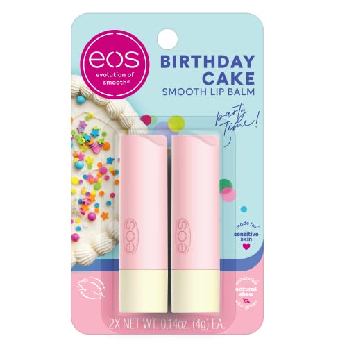 eos Natural Shea Lip Balm Birthday Cake 0.14 oz Pack of 2