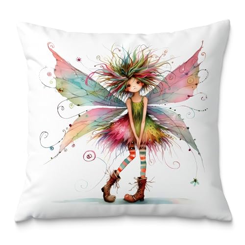 Fairy Elf Decorative Throw Pillow Covers 18x18 - Cozy Flannel