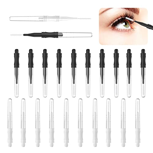 CANIPHA 20 Pcs Micro Eyebrow Spoolie Brushes with Caps for Lash Lamination