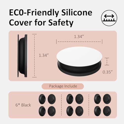Vaszu Magnetic Remote Control Wall Mount Holder - Round, 6 Pack