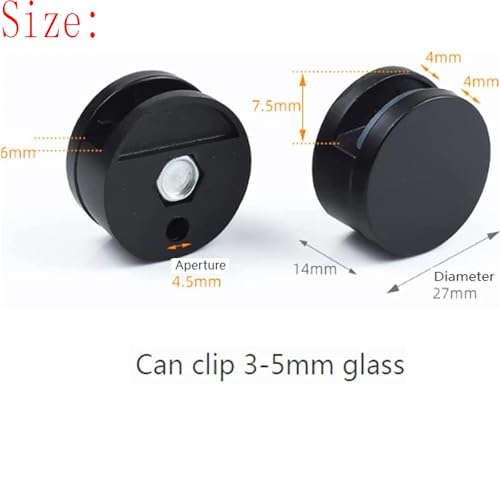 Zinc Alloy Round Mirror Clips - 8 Pcs Wall Mount Bracket Set