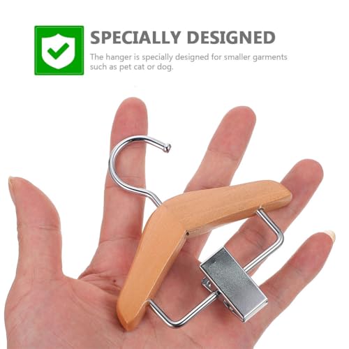 ORFOFE Wooden Pet Clothes Hanger 2-Pack Closet Organizer Clips for Dog and Cat Apparel