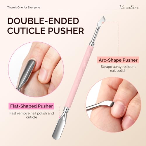 MelodySusie Cuticle Pusher and Nail Polish Scraper Set - Stainless Steel