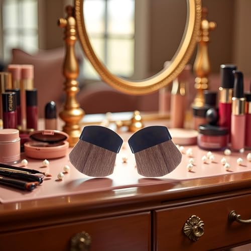 Mini Powder Blush Brush Set - 4Pcs Portable Travel Makeup Brushes