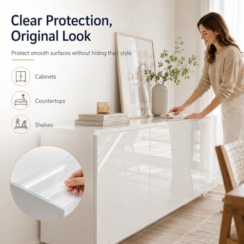 Clear Adhesive Contact Paper - 17.7 x 118 Inches Waterproof Vinyl