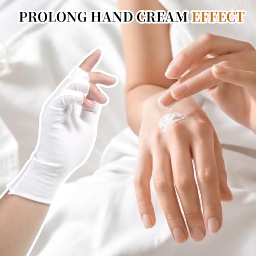 5 Pairs White Cotton Moisturizing Gloves Fingerless Half Finger Design