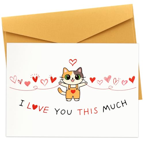 Cute Cat Greeting Card - Funny Love & Anniversary Card for Partner