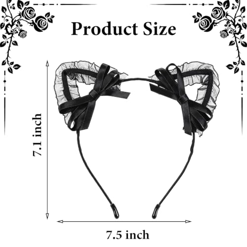 Black Lace Cat Ear Headband for Women Cosplay and Halloween