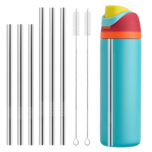 Reusable Metal Straws for Owala FreeSip Water Bottles - 6 Pack