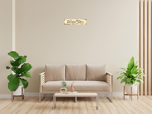 The Doobie Den Vintage Tin Sign - Retro Metal Wall Art 16x4